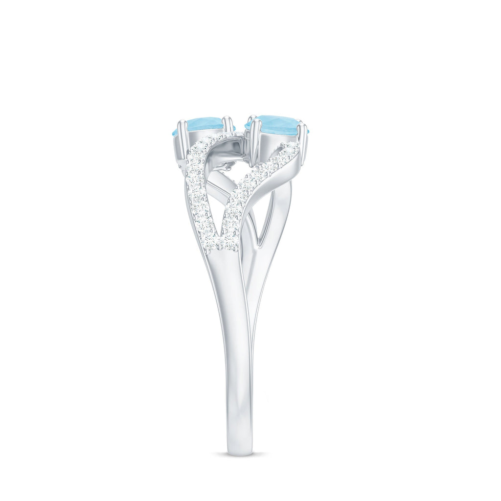 Aquamarine Promise Ring – Two Stone Diamond Infinity Design | Lasting Love Jewelry