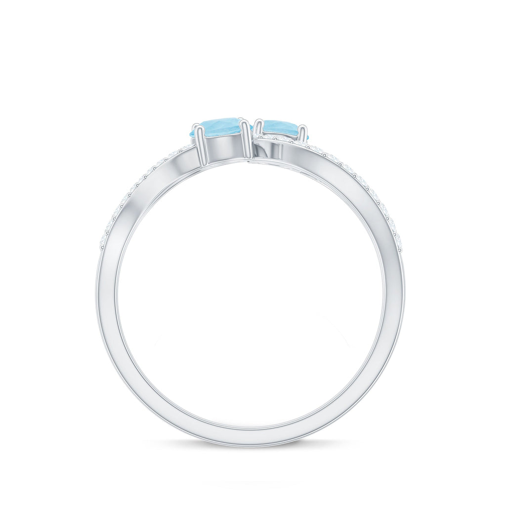 Aquamarine Promise Ring – Two Stone Diamond Infinity Design | Lasting Love Jewelry