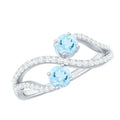 Aquamarine Promise Ring – Two Stone Diamond Infinity Design | Lasting Love Jewelry