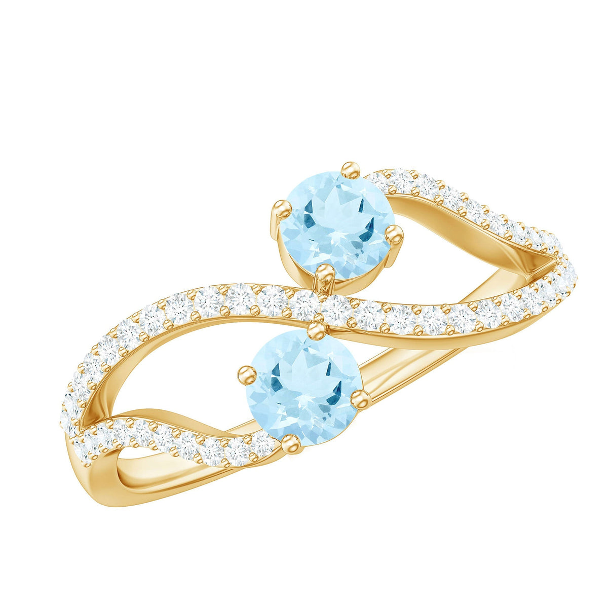 Aquamarine Promise Ring – Two Stone Diamond Infinity Design | Lasting Love Jewelry