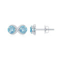 Aquamarine Stud Earrings – Elegant Infinity Design with Real Aquamarine Gems
