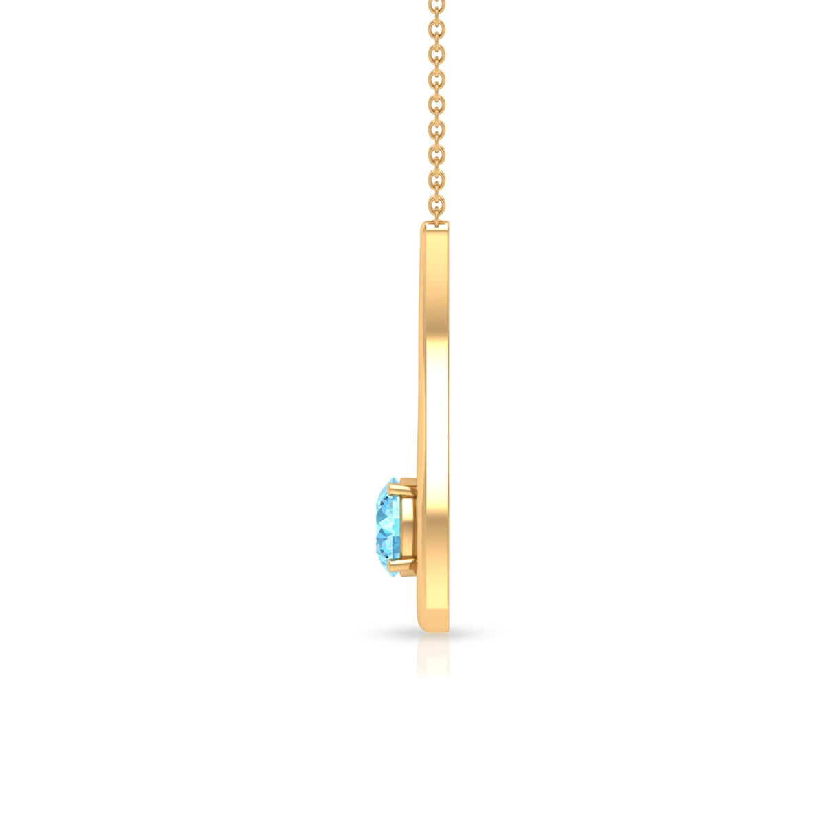 Aquamarine Teardrop Necklace – Diamond Pendant With Blue Gemstone Elegance