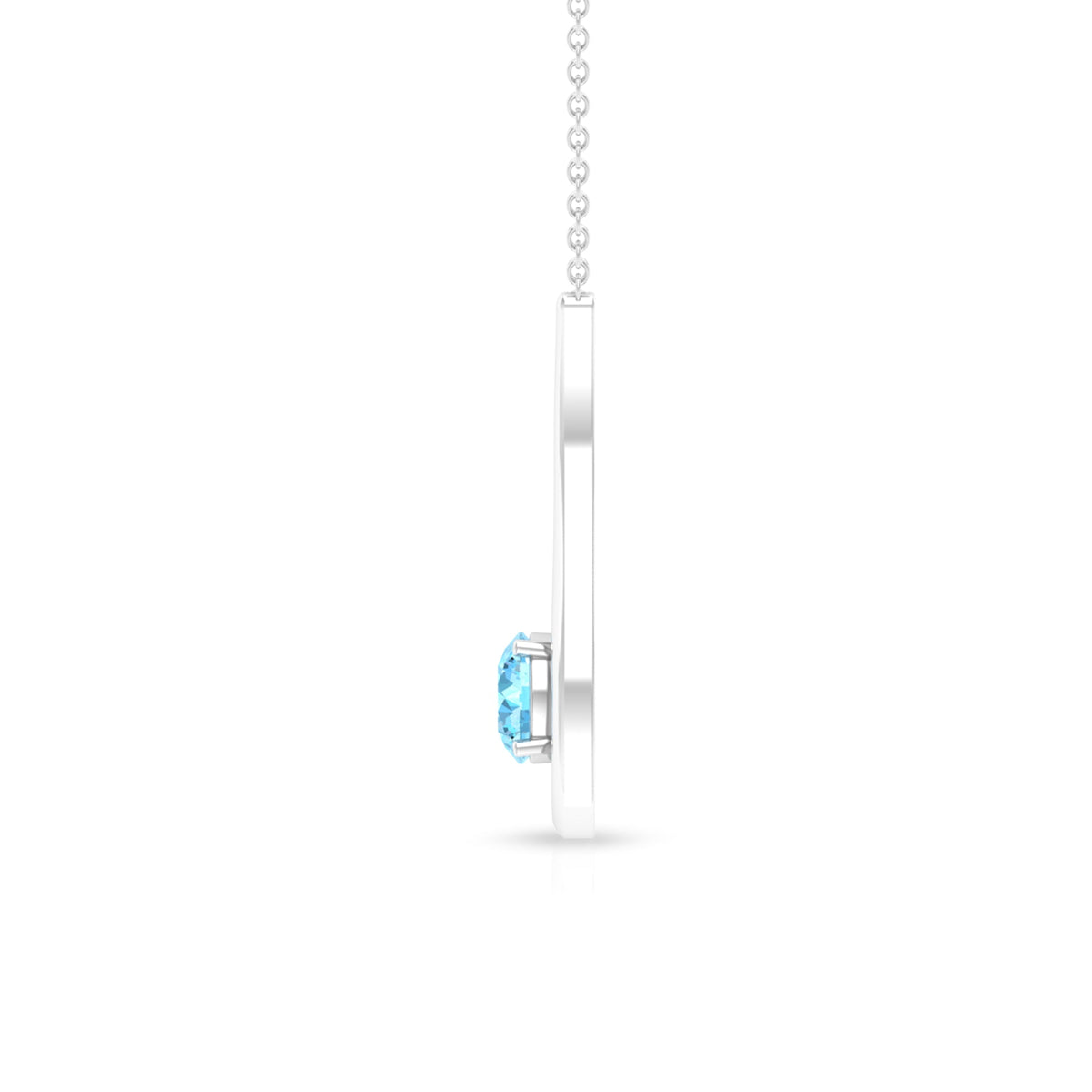 Aquamarine Teardrop Necklace – Diamond Pendant With Blue Gemstone Elegance