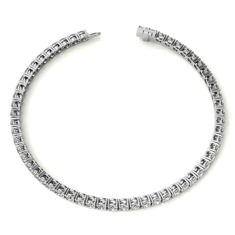 Lab Grown Diamond Bracelet – 4 Carat Tennis Bracelet with AGI Certified Diamonds in 14K Gold