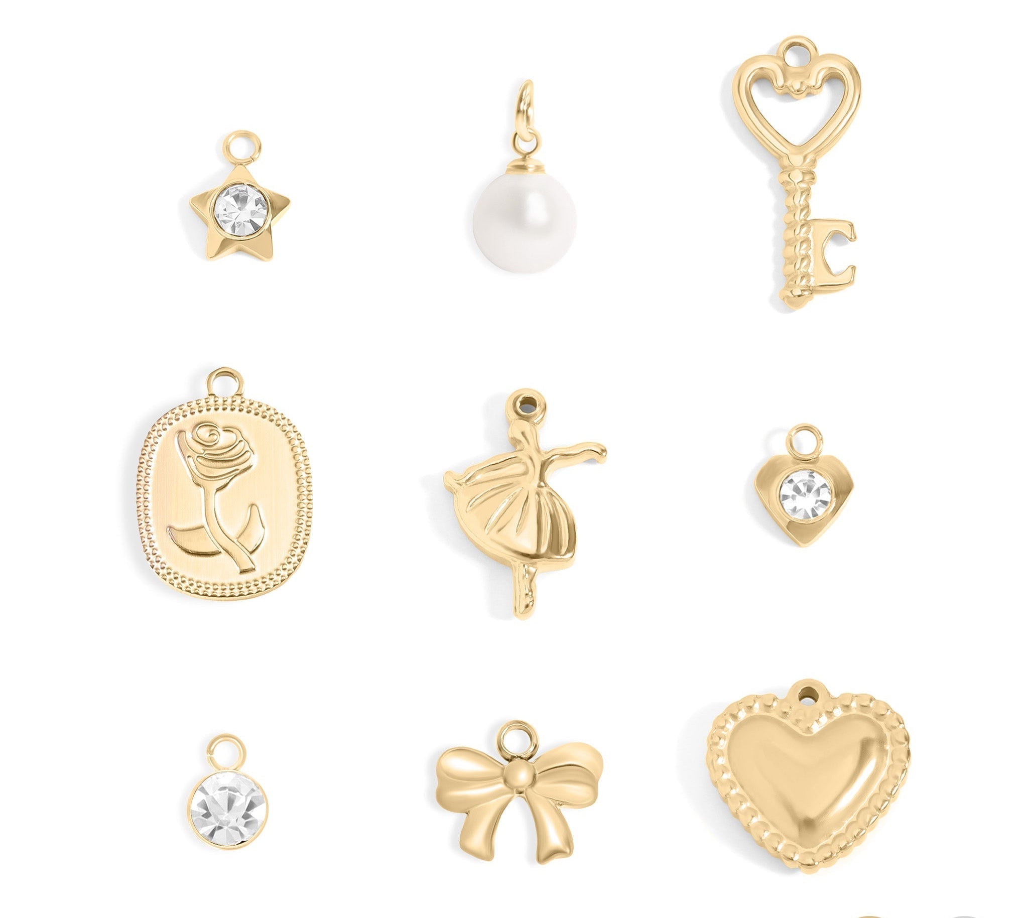 Ballerina Charm Set – 18K Gold PVD Coated Stainless Steel Dance Accessories - charm | Sunflower Soul Boutique