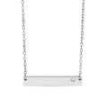 Steel Bar Birthstone Necklace