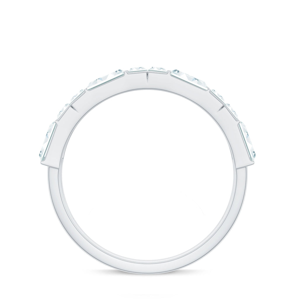 Bar Set Moissanite Baguette Wedding Band Ring