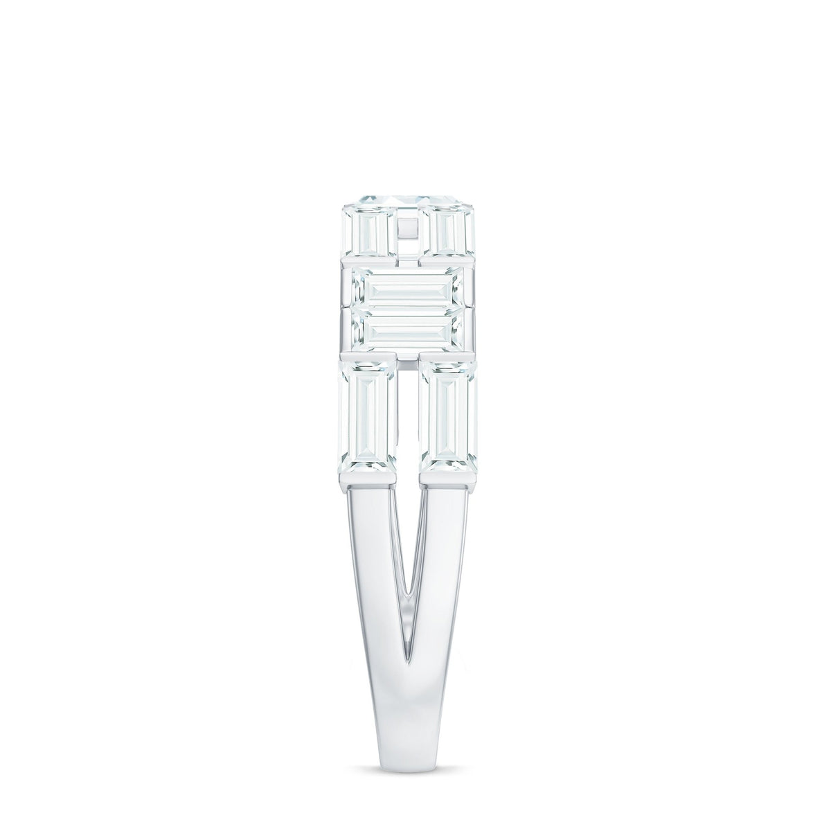 Bar Set Moissanite Baguette Wedding Band Ring