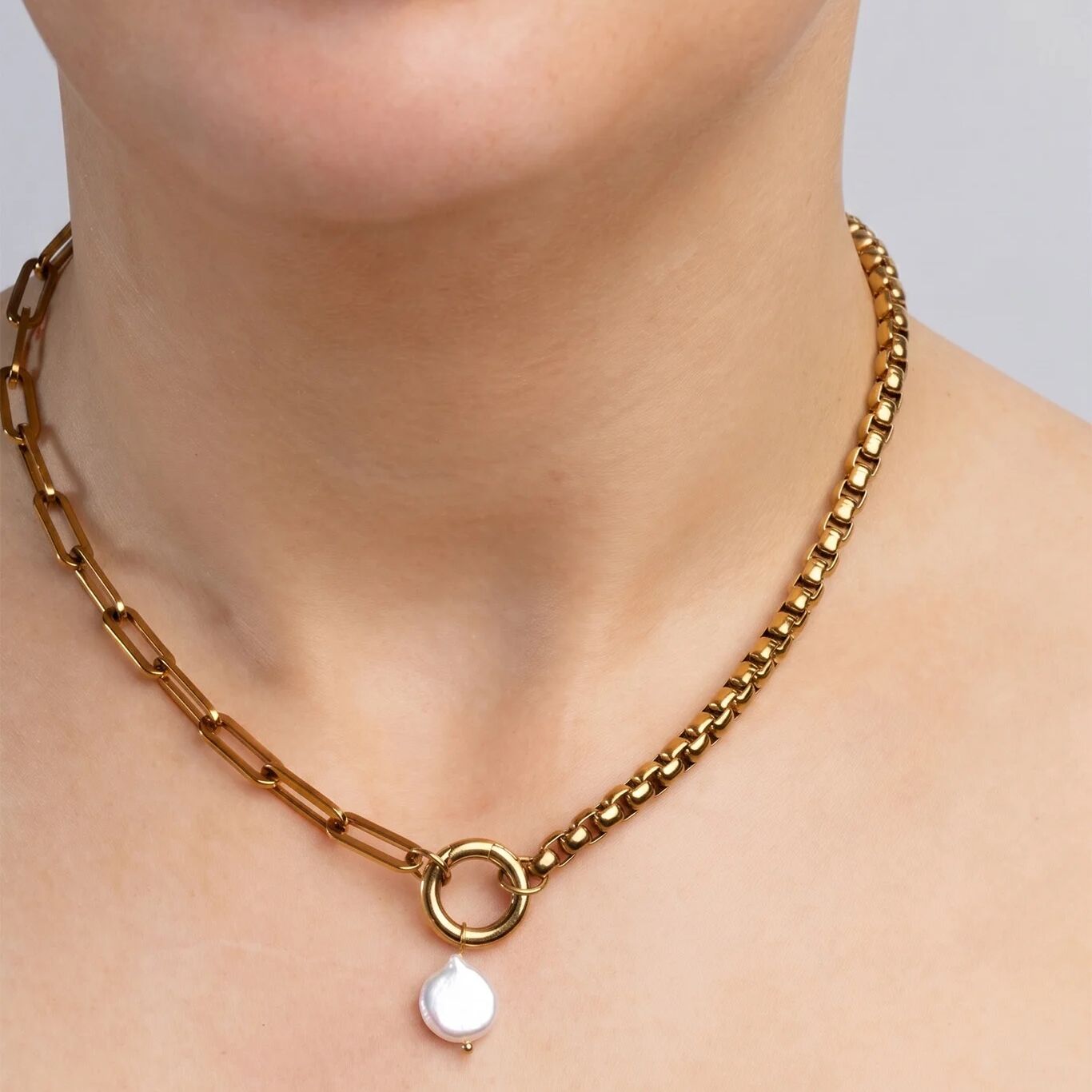Baroque Pearl Charm – Unique Gold Tone Jewelry | Stainless Steel Charm - Charms | Sunflower Soul Boutique