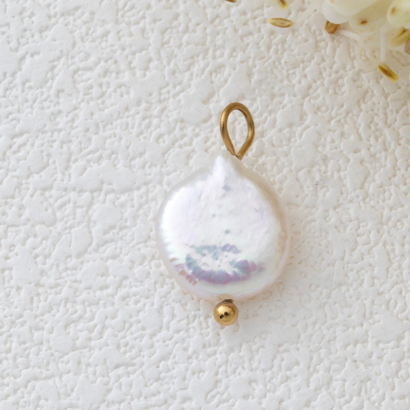 Baroque Pearl Charm – Unique Gold Tone Jewelry | Stainless Steel Charm - Charms | Sunflower Soul Boutique