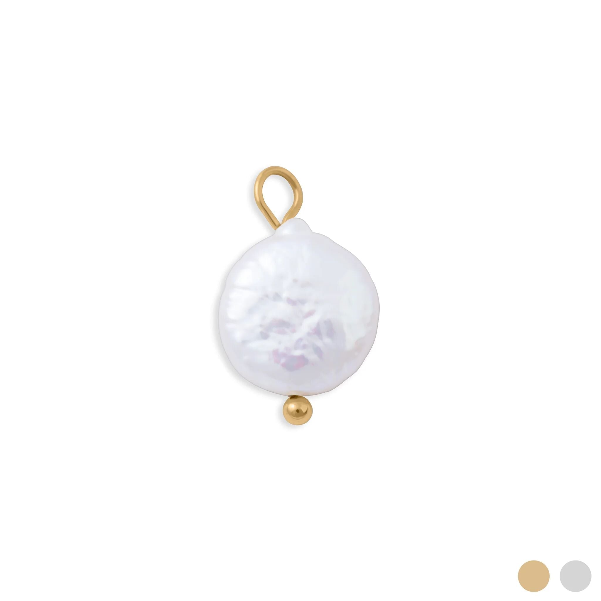 Baroque Pearl Charm – Unique Gold Tone Jewelry | Stainless Steel Charm - Charms | Sunflower Soul Boutique
