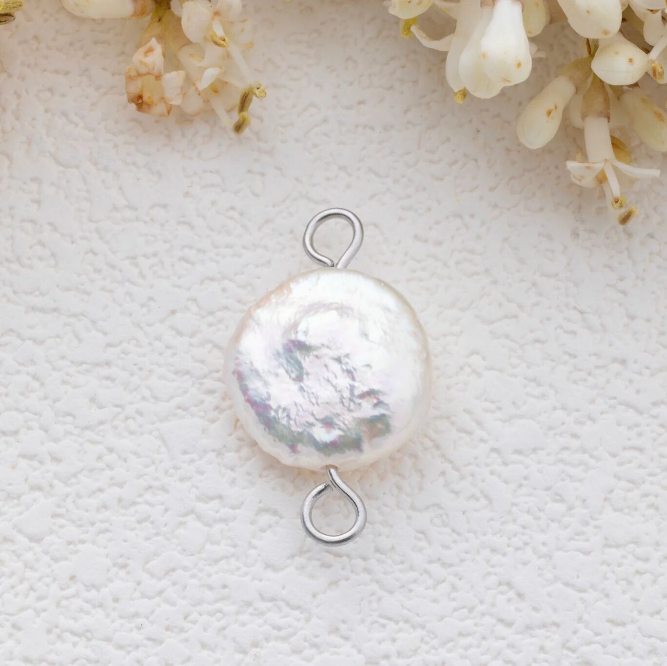 Baroque Pearl Connector – 18K Gold PVD Finish Stainless Steel Charm - Charms | Sunflower Soul Boutique