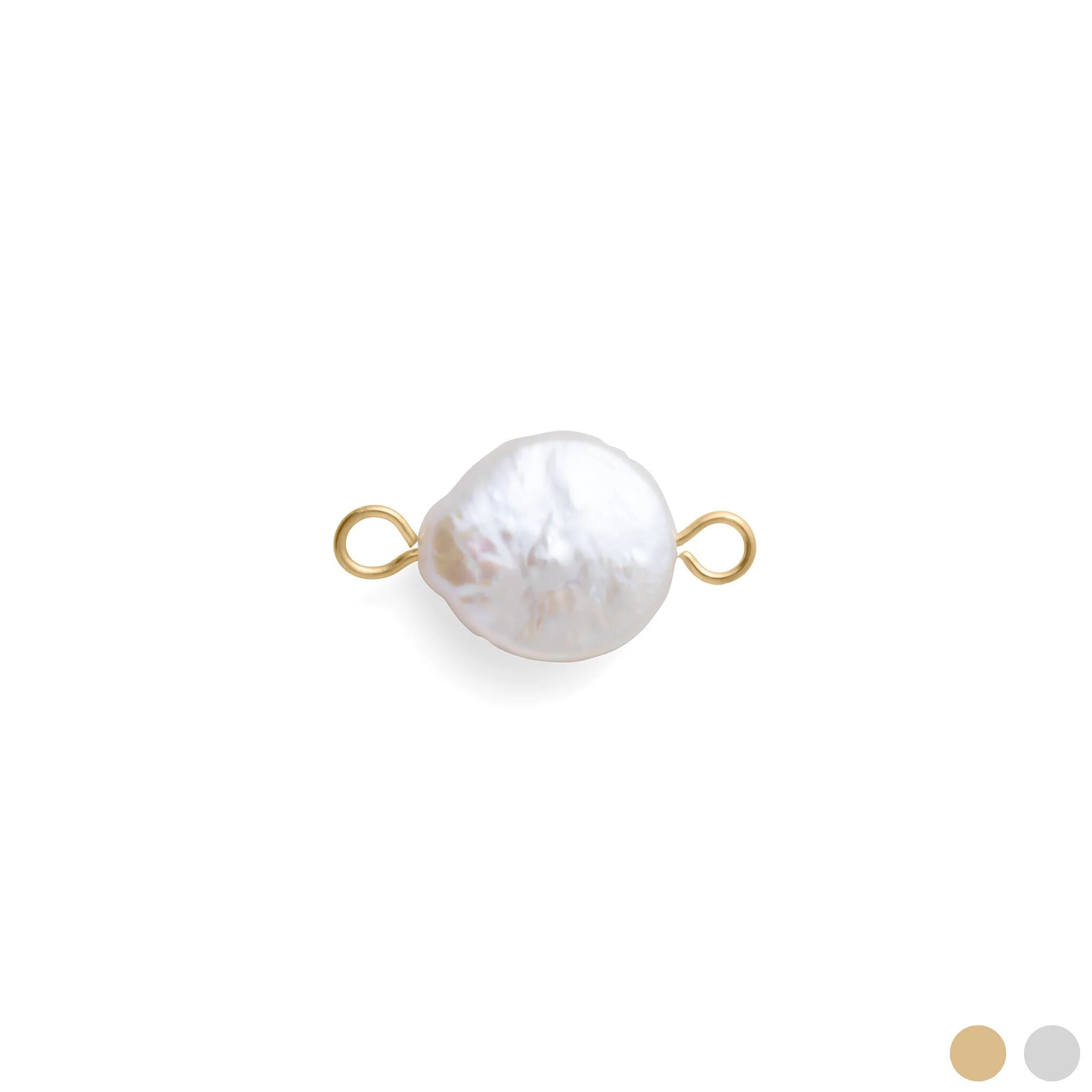 Baroque Pearl Connector – 18K Gold PVD Finish Stainless Steel Charm - Charms | Sunflower Soul Boutique