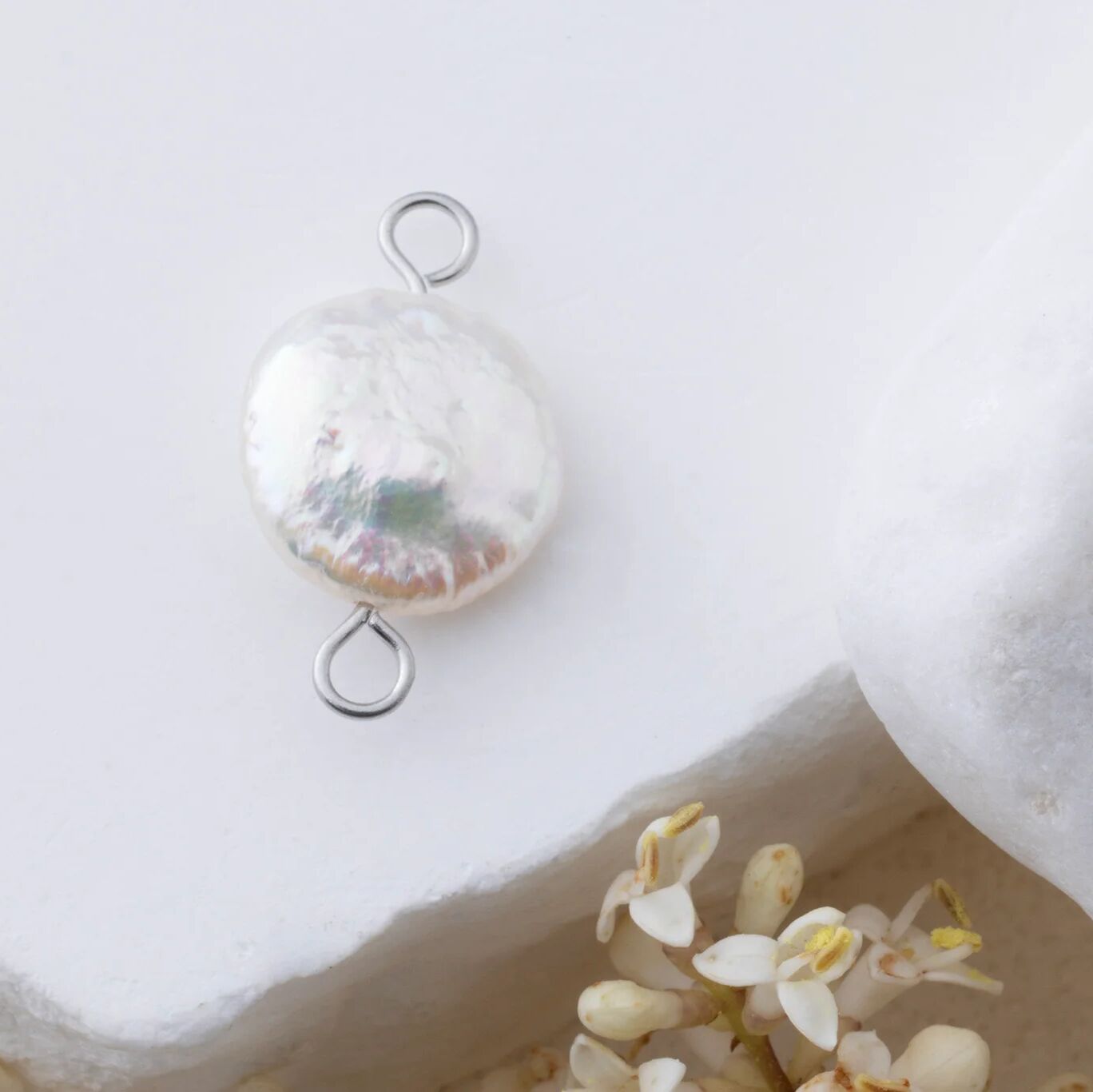 Baroque Pearl Connector – 18K Gold PVD Finish Stainless Steel Charm - Charms | Sunflower Soul Boutique