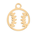 Baseball Charm 18K Gold Pendant – Waterproof Stainless Steel Sports Jewelry Accent - charm | Sunflower Soul Boutique