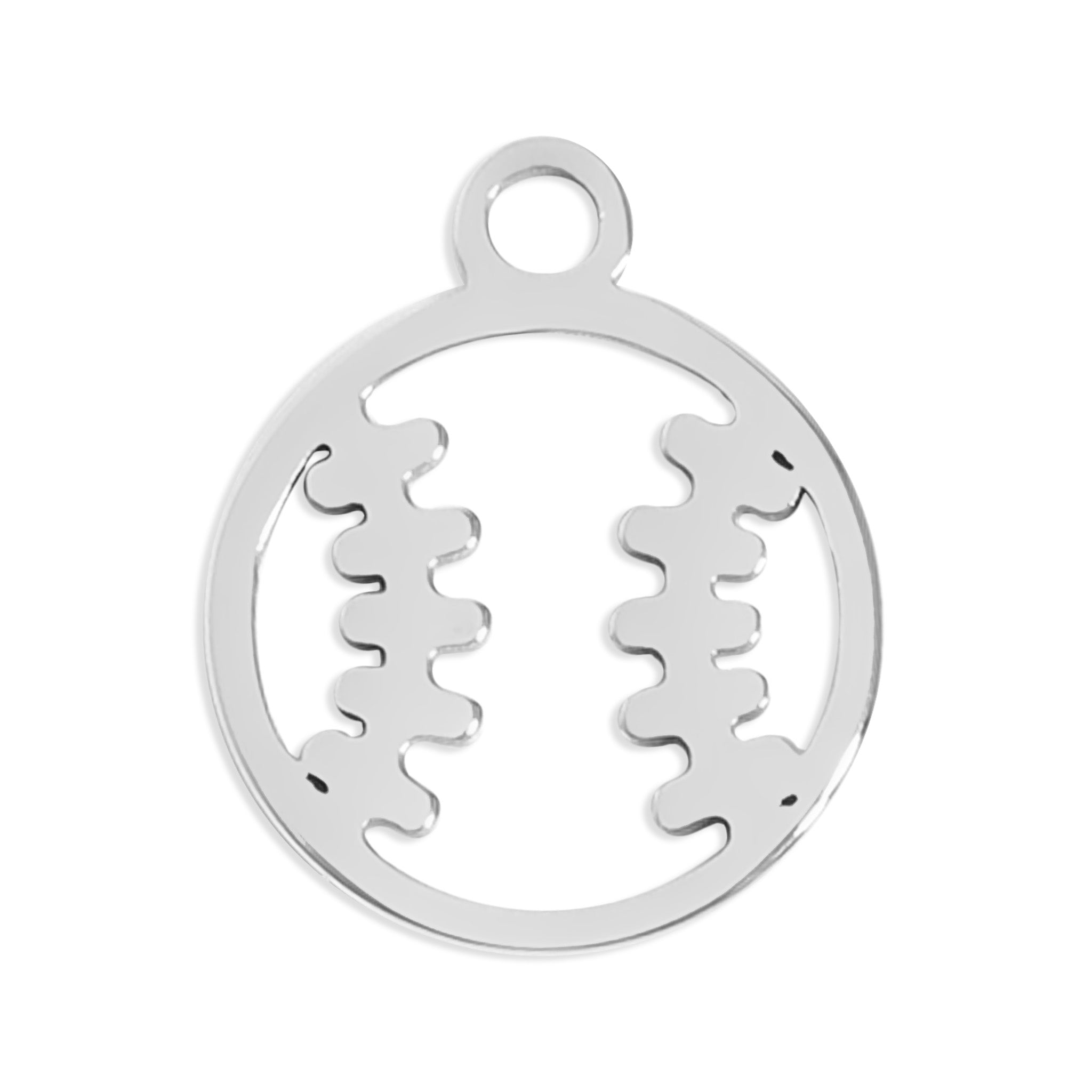 Baseball Charm 18K Gold Pendant – Waterproof Stainless Steel Sports Jewelry Accent