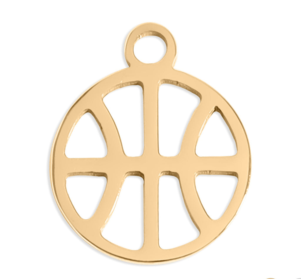 Basketball Charm 18K Gold PVD Stainless Steel - Waterproof Sports Pendant