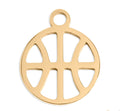 Basketball Charm 18K Gold PVD Stainless Steel - Waterproof Sports Pendant