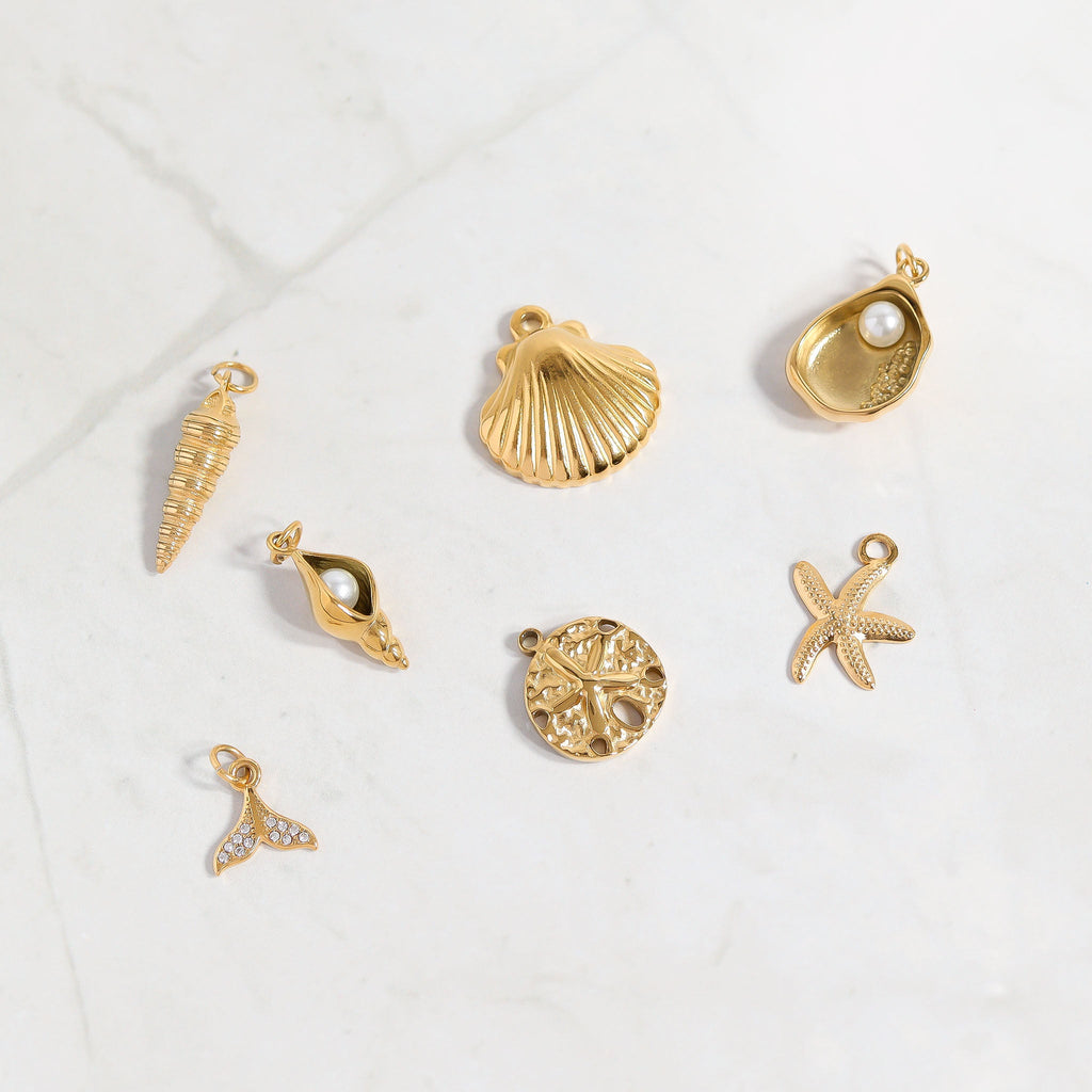 Mermaid Tail Charm – 18K Gold PVD Coated Stainless Steel Pendant for Bracelets