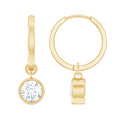 Bezel Set Diamond Earrings – Lab Grown Diamond Drop Earrings for Women | Secure Modern Design