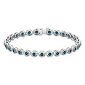 Bezel Set London Blue Topaz Tennis Bracelet for Women