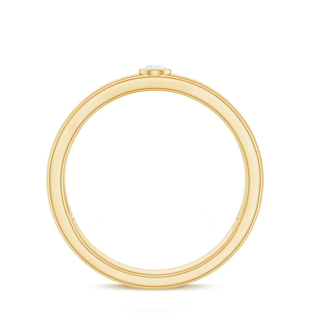 Bezel Set Moissanite Unisex Wedding Band Ring