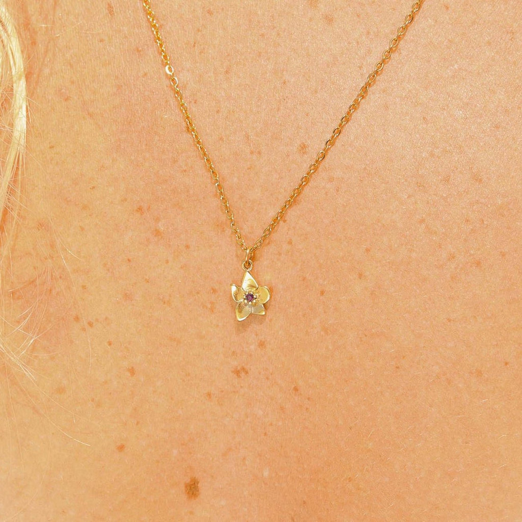 Birth Flower Charm – 18K Gold PVD Coated Pendant With Birthstone Sparkle - charm | Sunflower Soul Boutique