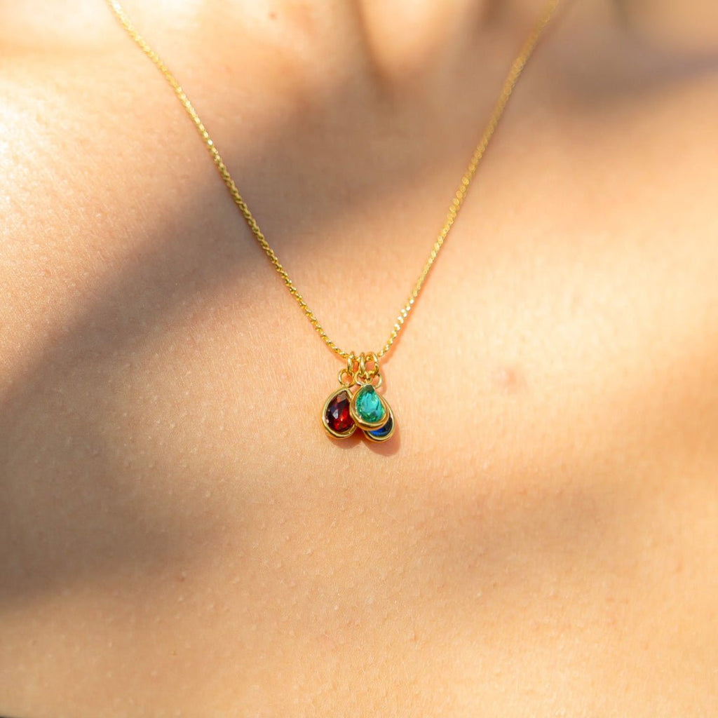 Birthstone Charm – 18K Gold Plated Teardrop | Hypoallergenic Stainless Steel Jewelry - Charms | Sunflower Soul Boutique
