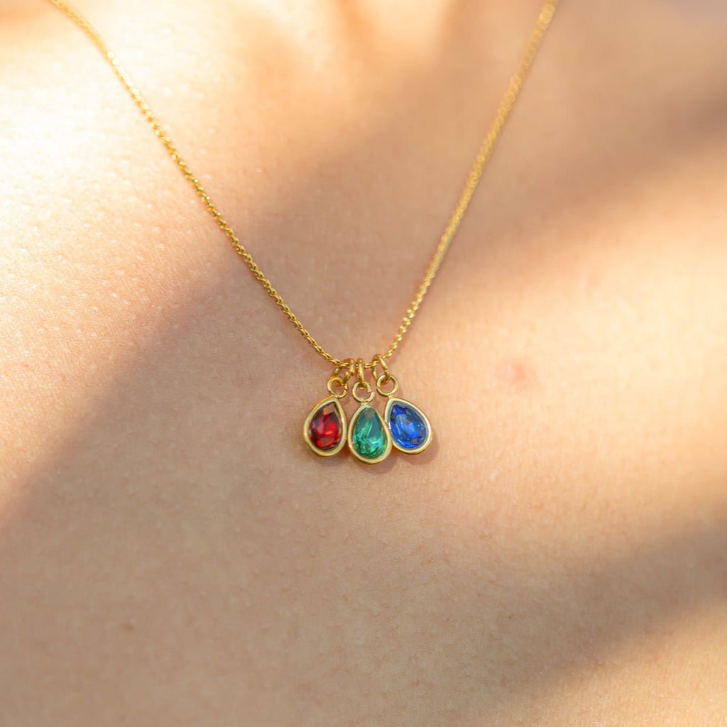 Birthstone Charm – 18K Gold Plated Teardrop | Hypoallergenic Stainless Steel Jewelry - Charms | Sunflower Soul Boutique