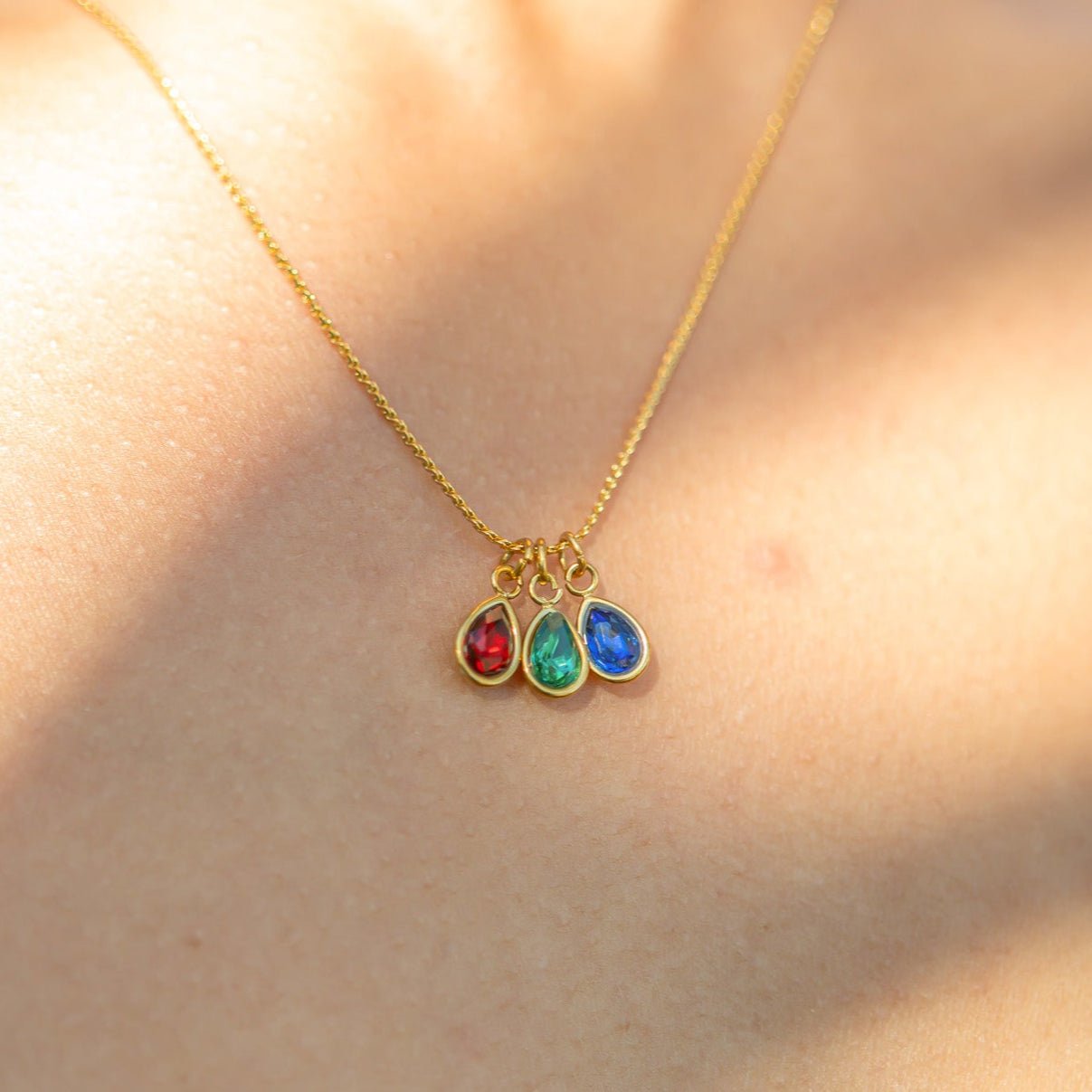 Birthstone Charm – 18K Gold Plated Teardrop | Hypoallergenic Stainless Steel Jewelry - Charms | Sunflower Soul Boutique