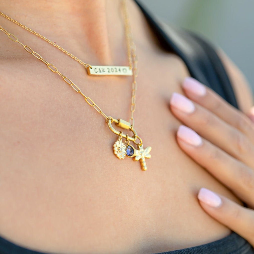 Birthstone Charm – 18K Gold Plated Teardrop | Hypoallergenic Stainless Steel Jewelry - Charms | Sunflower Soul Boutique