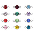 Birthstone Connector Charm – Stainless Steel Cubic Zirconia Jewelry Accent - Charms | Sunflower Soul Boutique