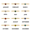 Birthstone Stacking Ring – 18K Gold Stainless Steel | Hypoallergenic Daily Wear - Ring | Sunflower Soul Boutique