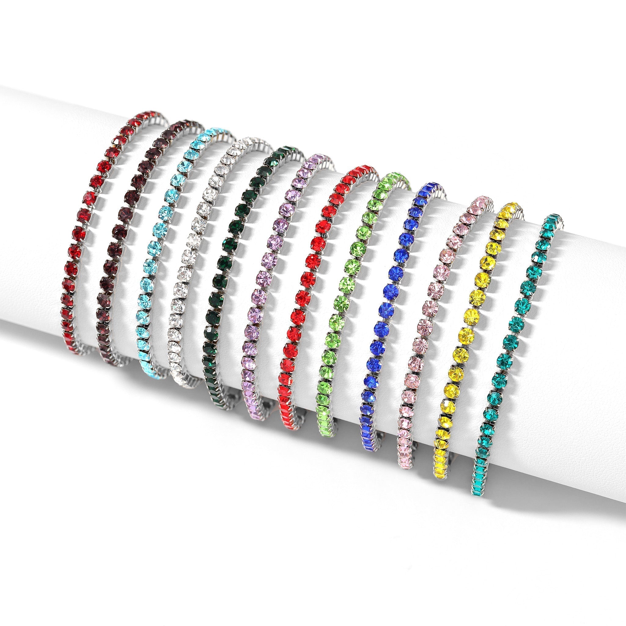 Birthstone Tennis Bracelet – Adjustable Gold Stainless Steel Chain Jewelry - Bracelets | Sunflower Soul Boutique