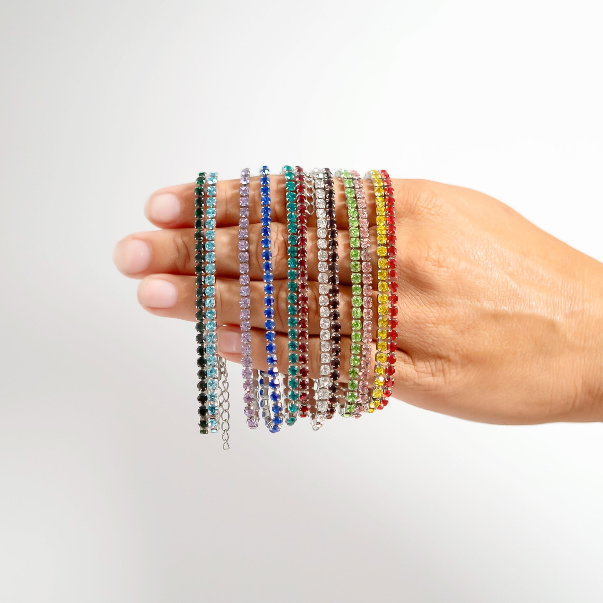 Birthstone Tennis Bracelet – Adjustable Gold Stainless Steel Chain Jewelry - Bracelets | Sunflower Soul Boutique