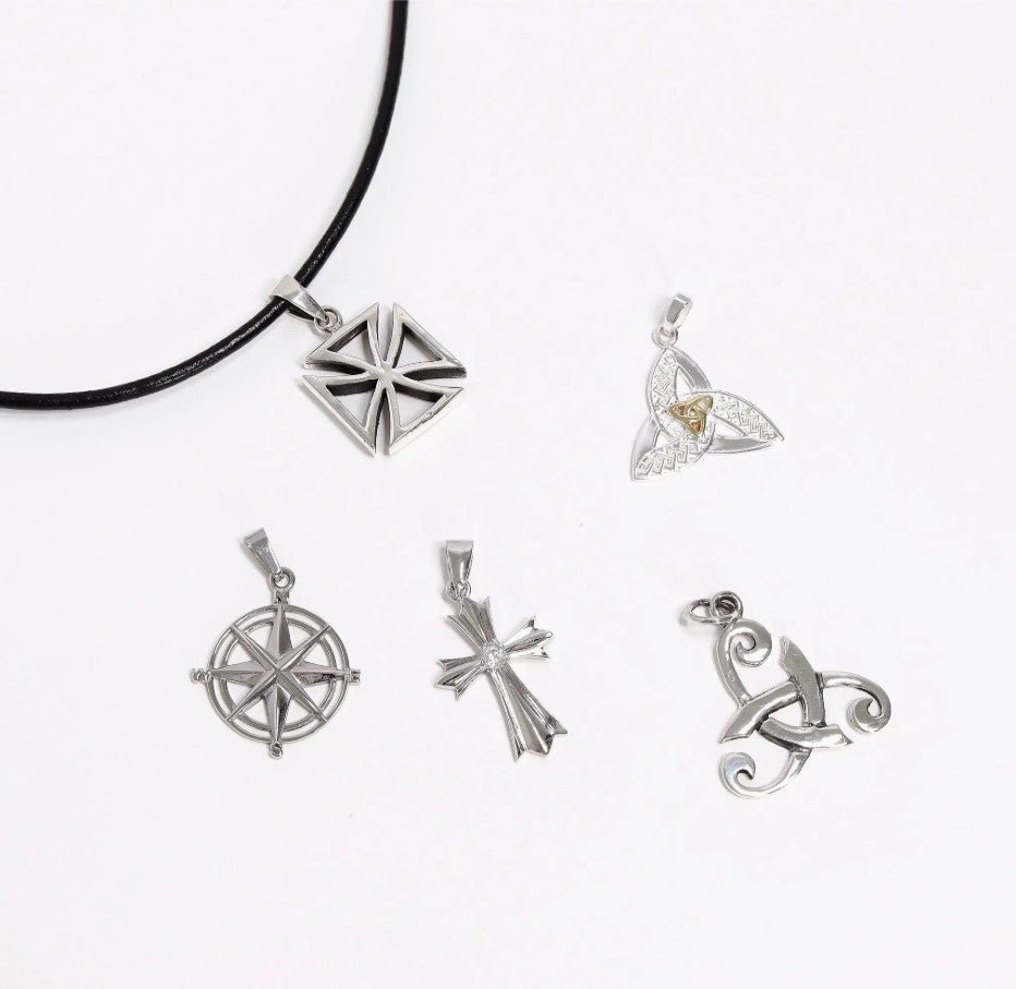 Black Leather Cord Necklace With Stainless Steel Lobster Clasp