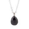 Black Onyx and Sterling Silver Teardrop Pendant Necklace