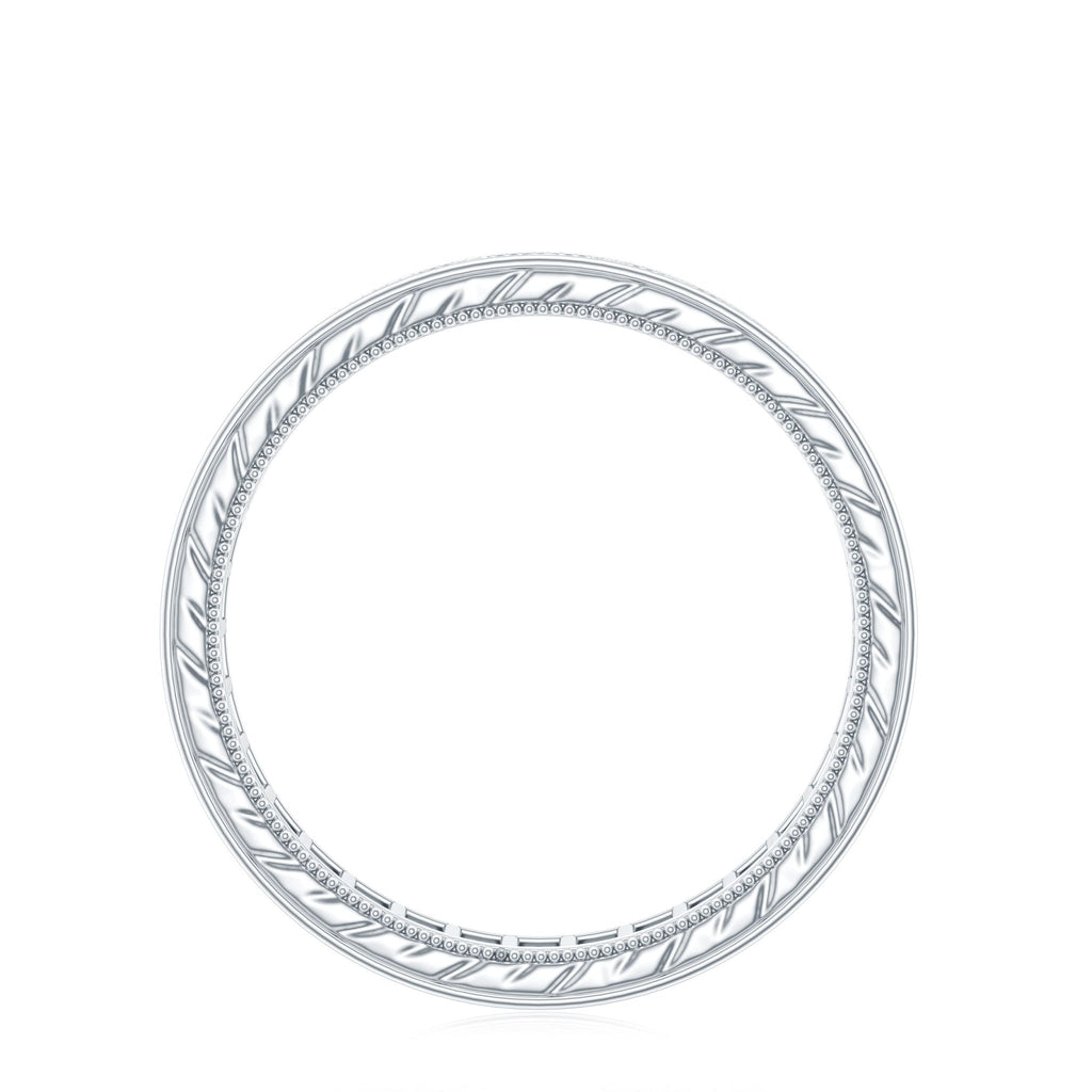 Black Onyx Wedding Band with Milgrain Detailing