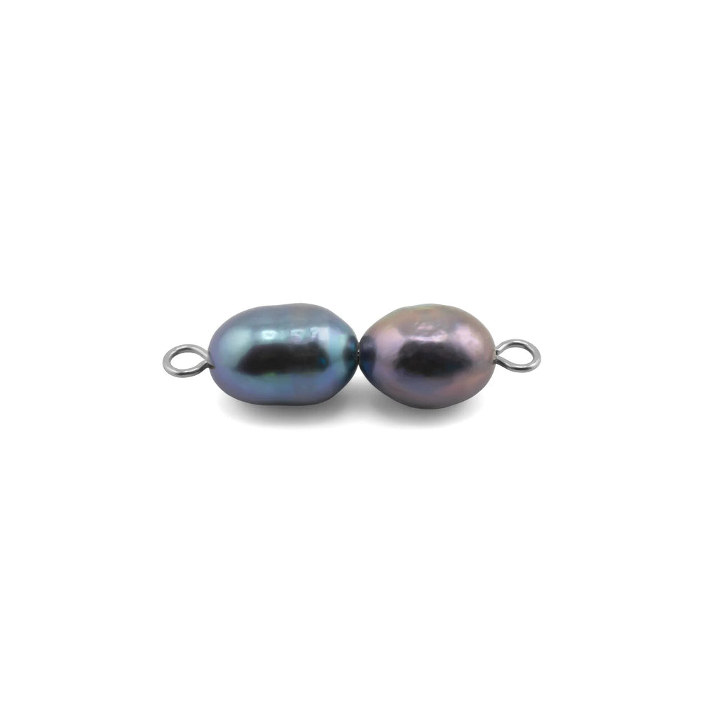 Black Pearl Charm Connector – Double Black Pearls on 18K Gold PVD Stainless Steel - Charms | Sunflower Soul Boutique