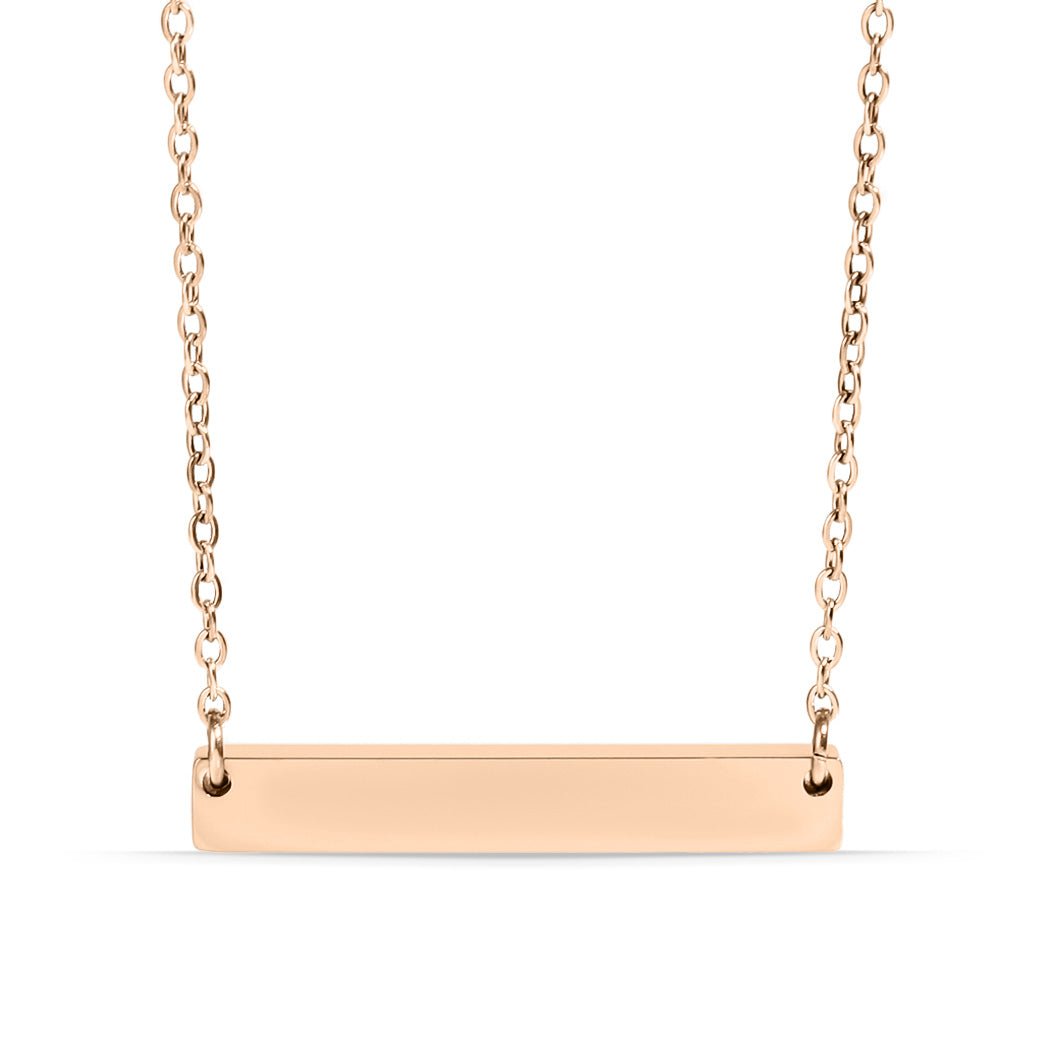 Blank Bar Necklace – Polished 316L Surgical Steel Pendant with 18" Chain - Necklaces | Sunflower Soul Boutique