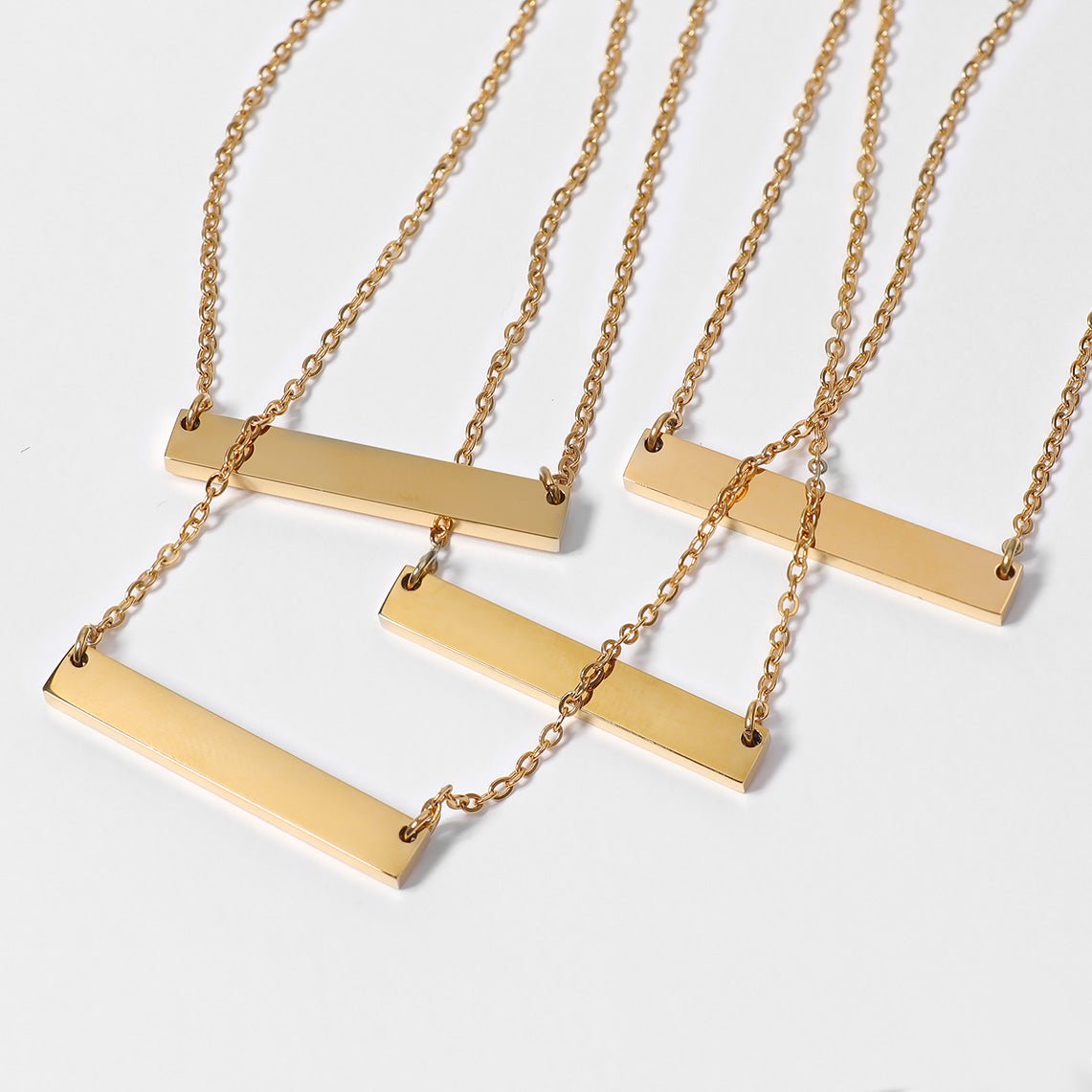 Blank Bar Necklace – Polished 316L Surgical Steel Pendant with 18" Chain - Necklaces | Sunflower Soul Boutique