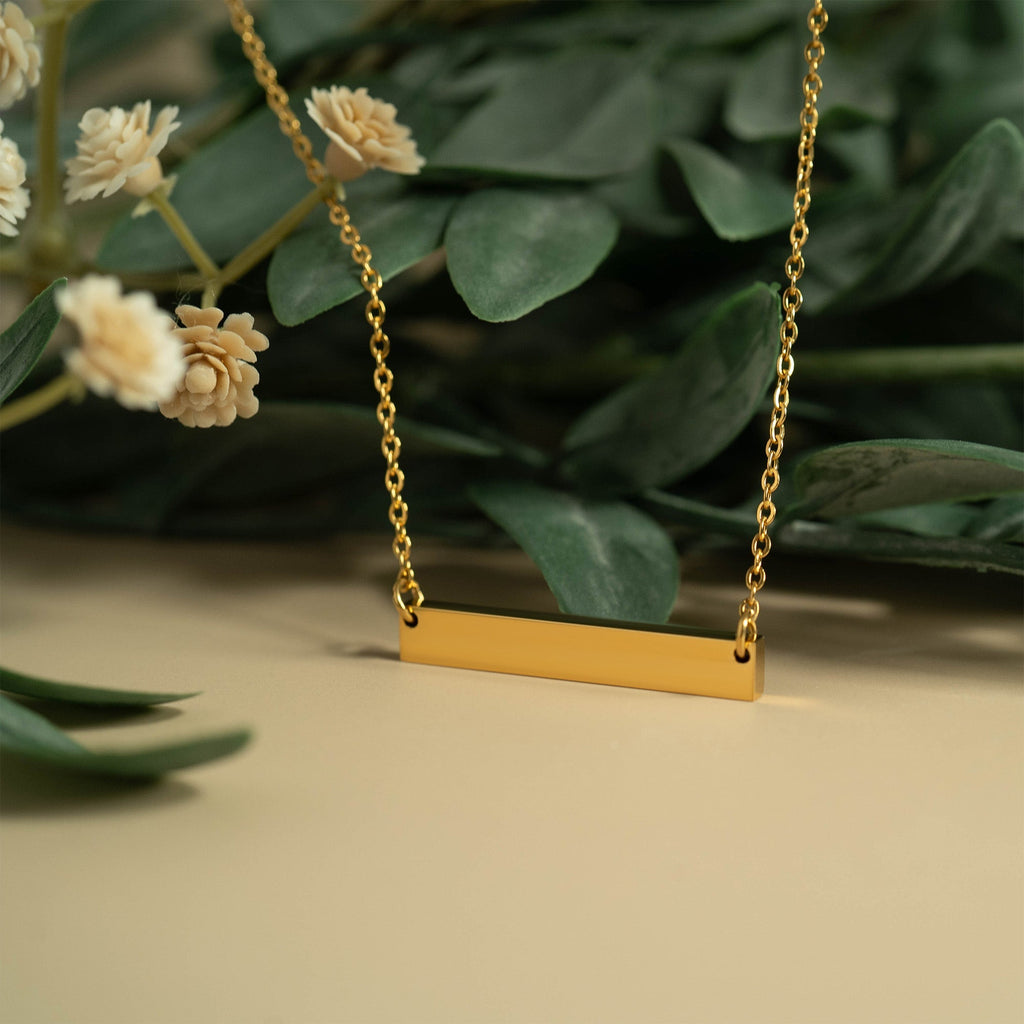 Blank Bar Necklace – Polished 316L Surgical Steel Pendant with 18" Chain - Necklaces | Sunflower Soul Boutique
