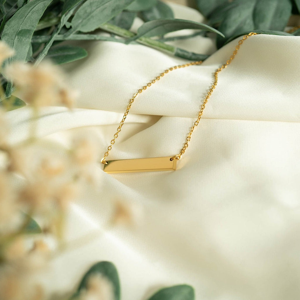 Blank Bar Necklace – Polished 316L Surgical Steel Pendant with 18" Chain - Necklaces | Sunflower Soul Boutique