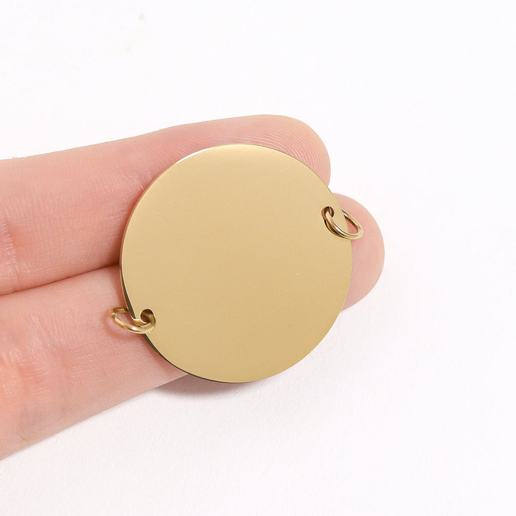 Blank Round Pendant – Polished 316L Surgical Steel Disk | Engravable Charm