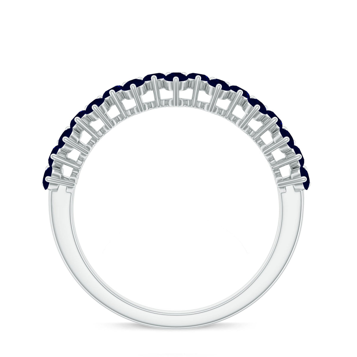Blue Sapphire Anniversary Ring Half Eternity Band For Women