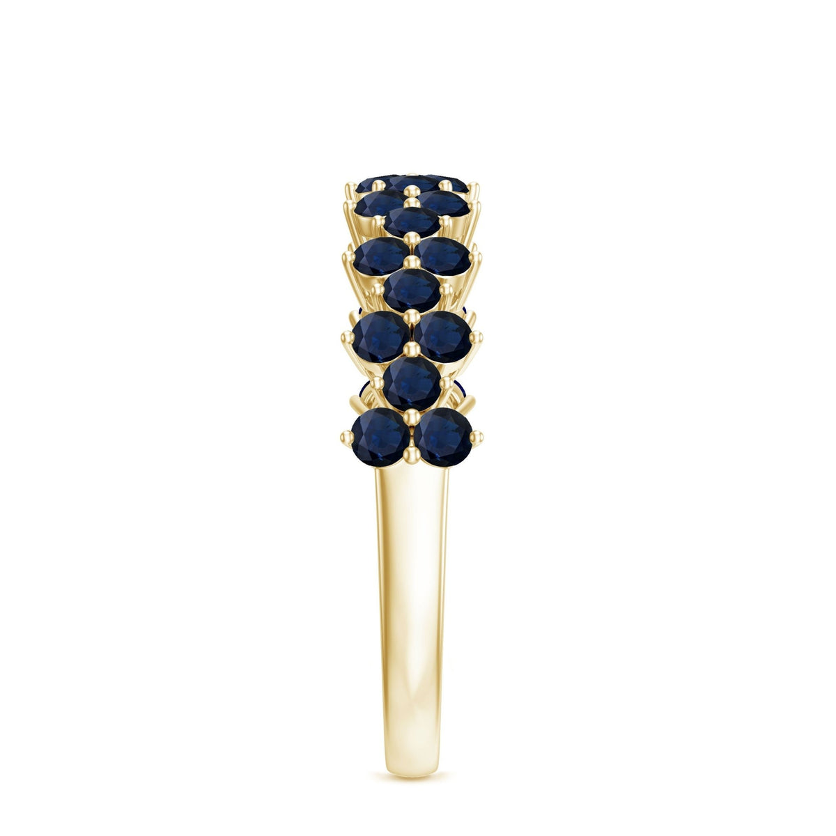 Blue Sapphire Anniversary Ring Half Eternity Band For Women