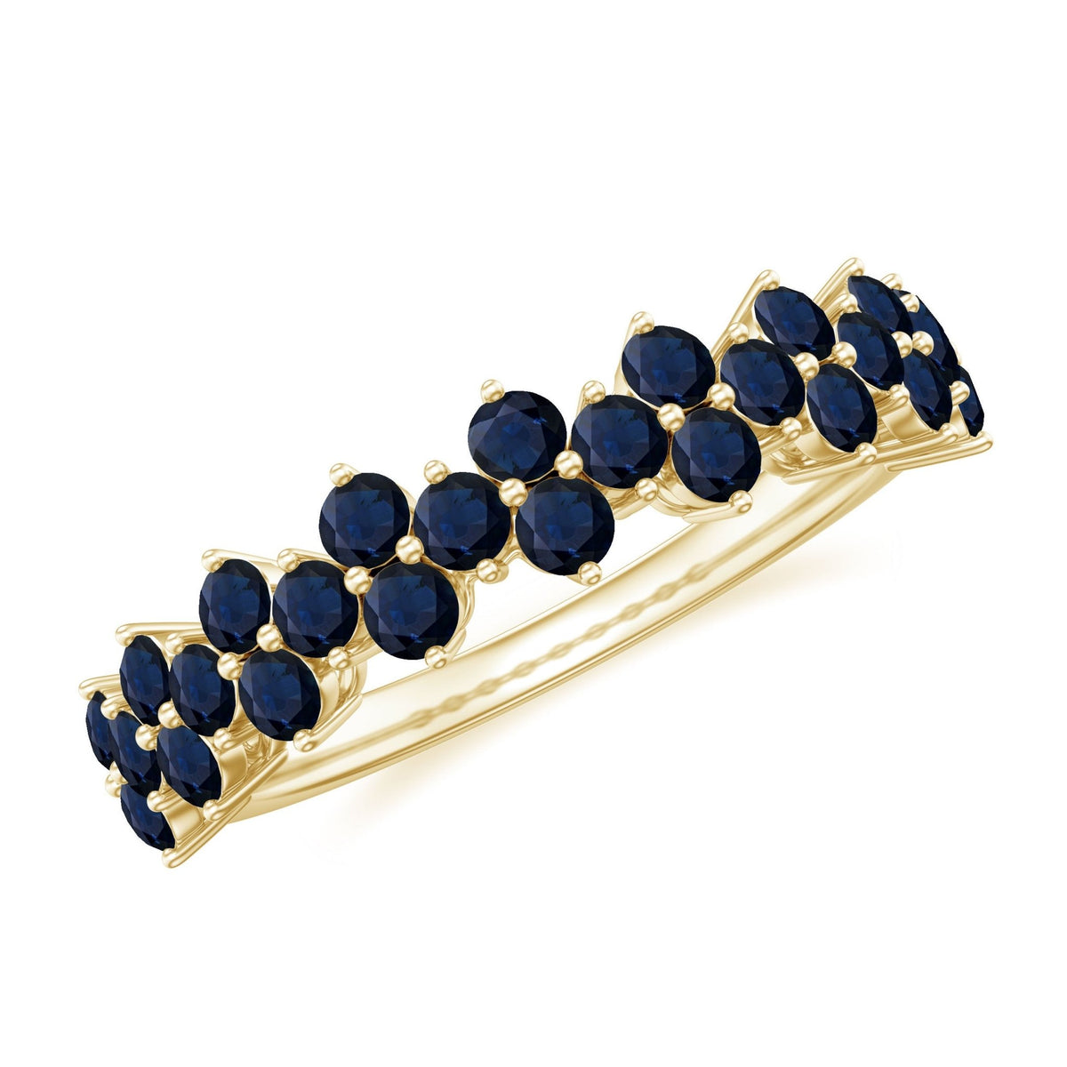 Blue Sapphire Anniversary Ring Half Eternity Band For Women
