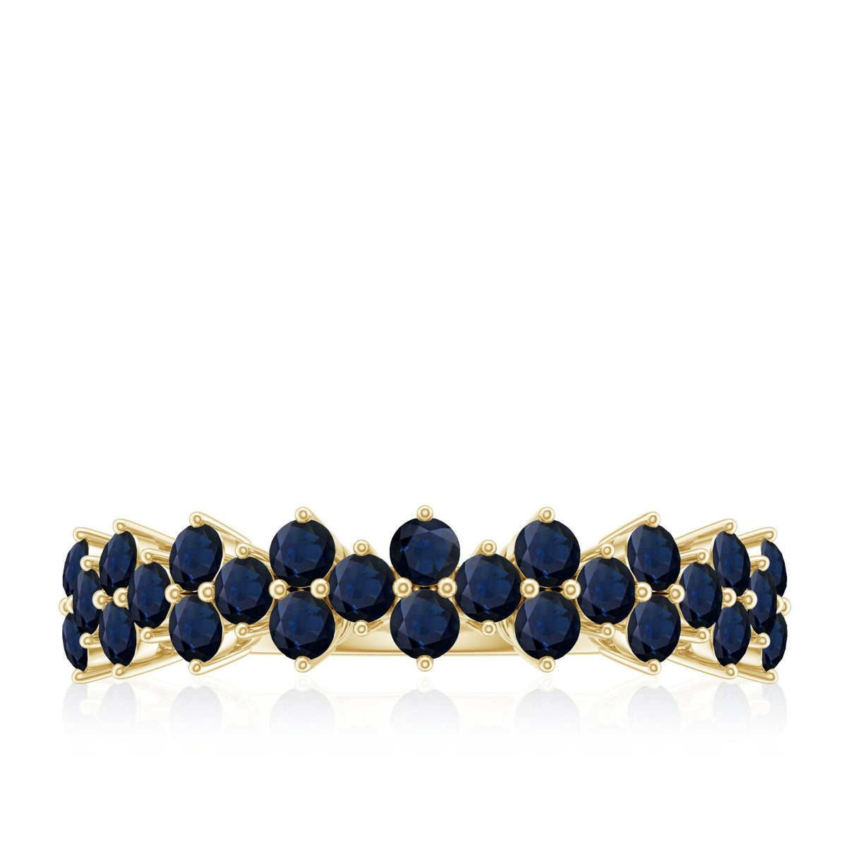 Blue Sapphire Anniversary Ring Half Eternity Band For Women