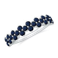 Blue Sapphire Anniversary Ring Half Eternity Band For Women