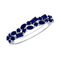 Blue Sapphire Anniversary Ring, Half Eternity Band For Women